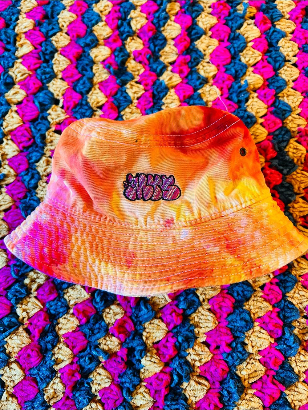 MRS.BX Orange Pink Tie-Dye Bucket Hat